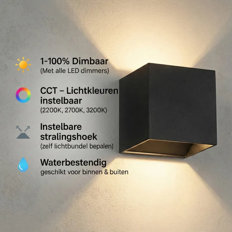 12x | SMART Cube Wandleuchte | Dimmbar | Zigbee | Schwarz | Farbtemperatur einstellbar | Hue-kompatibel