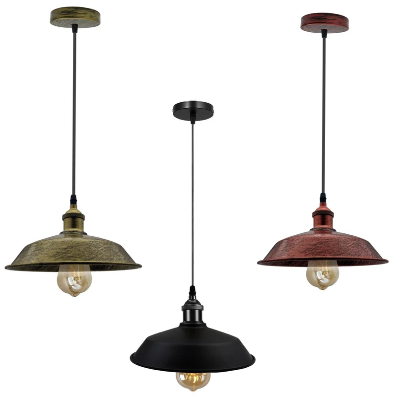 Retro Industrial Pendelleuchte E27 Metall Hängelampe für Kücheninsel ~3859
