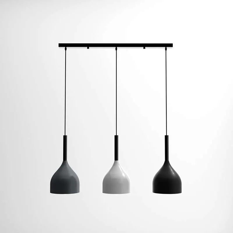 Matte 3-flammige Pendelleuchte Metall | Nordische Hängelampe Esstisch E27 ~3790