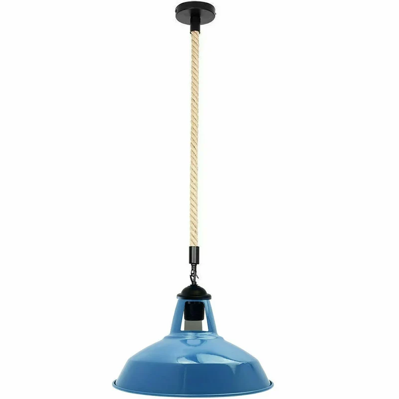 LEDSone Industrielle Hanfseil-Hängeleuchte mit Scheunenstil Pendelleuchte ~3821