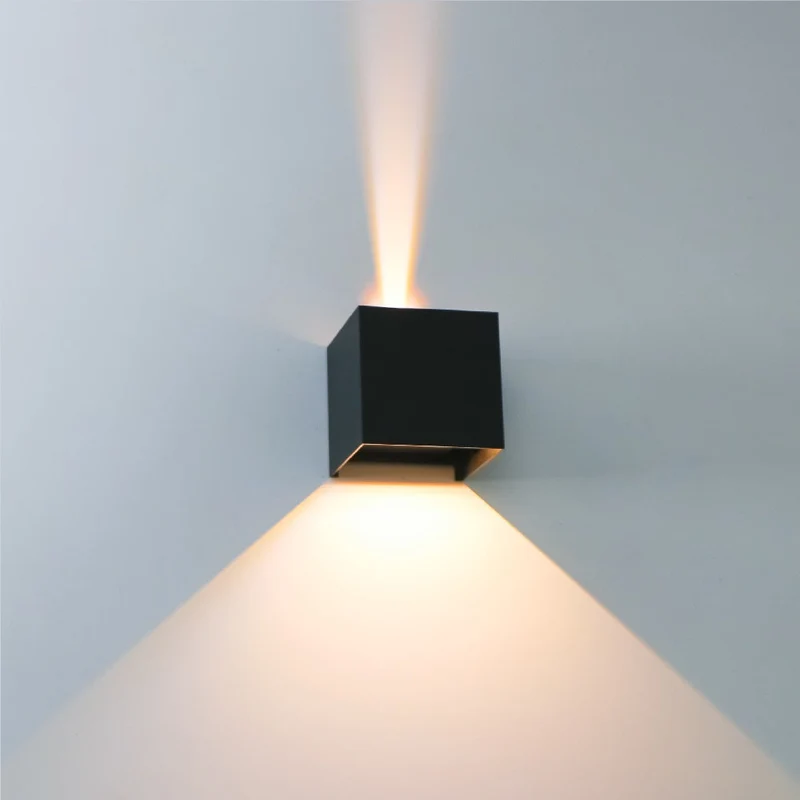 8x LED-Wandleuchte | Innen und außen | Dimmbar | Schwarz | Einstellbare Lichtfarbe | inkl. Leuchtmittel