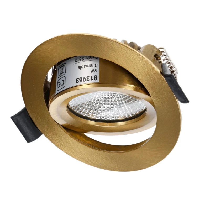LED Einbaustrahler | VARDA | 6W | CCT Schalter | Rund | Messing | Geringe Einbautiefe