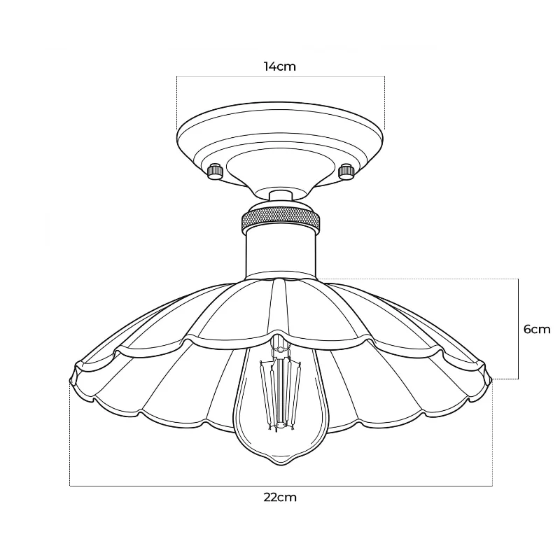 Vintage Deckenleuchte Semi Flush Mount | Retro Design ~3952