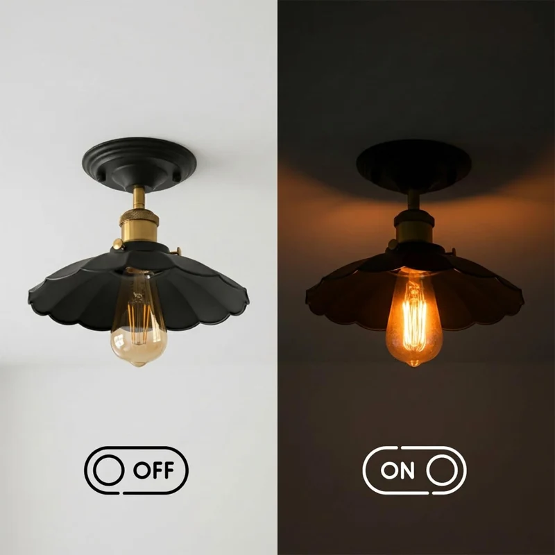 Vintage Deckenleuchte Semi Flush Mount | Retro Design ~3952
