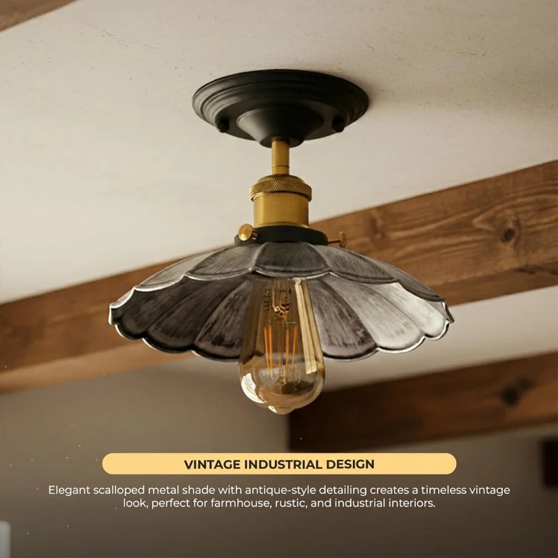 Vintage Deckenleuchte Semi Flush Mount | Retro Design ~3952