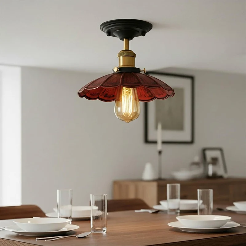 Vintage Deckenleuchte Semi Flush Mount | Retro Design ~3952