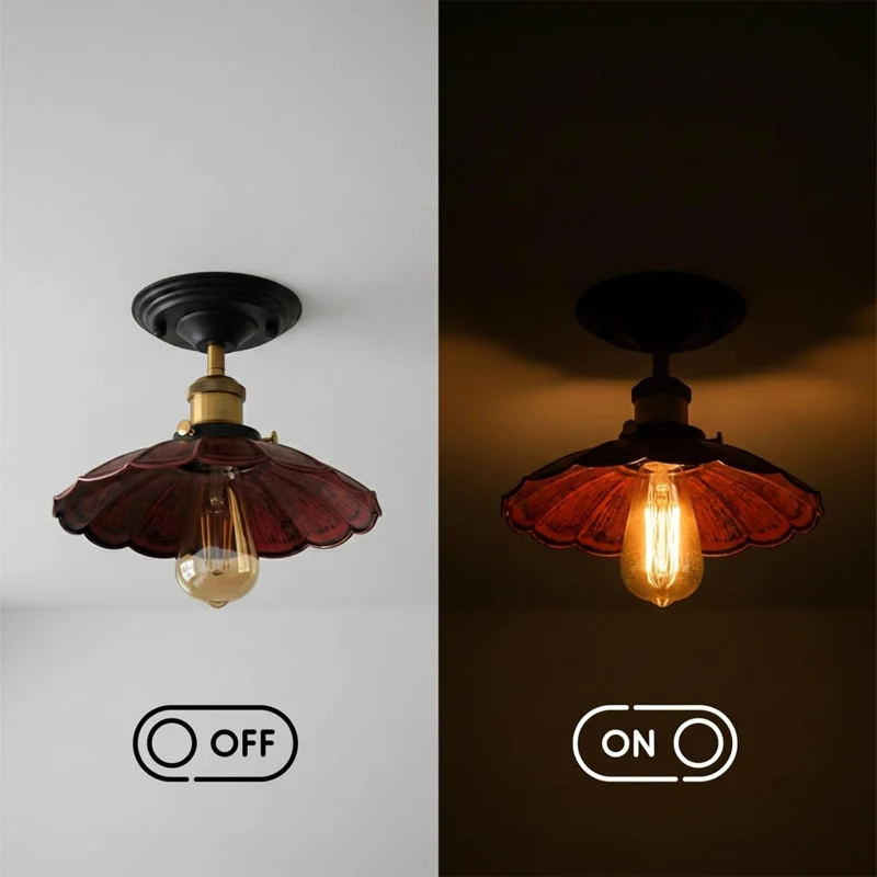 Vintage Deckenleuchte Semi Flush Mount | Retro Design ~3952