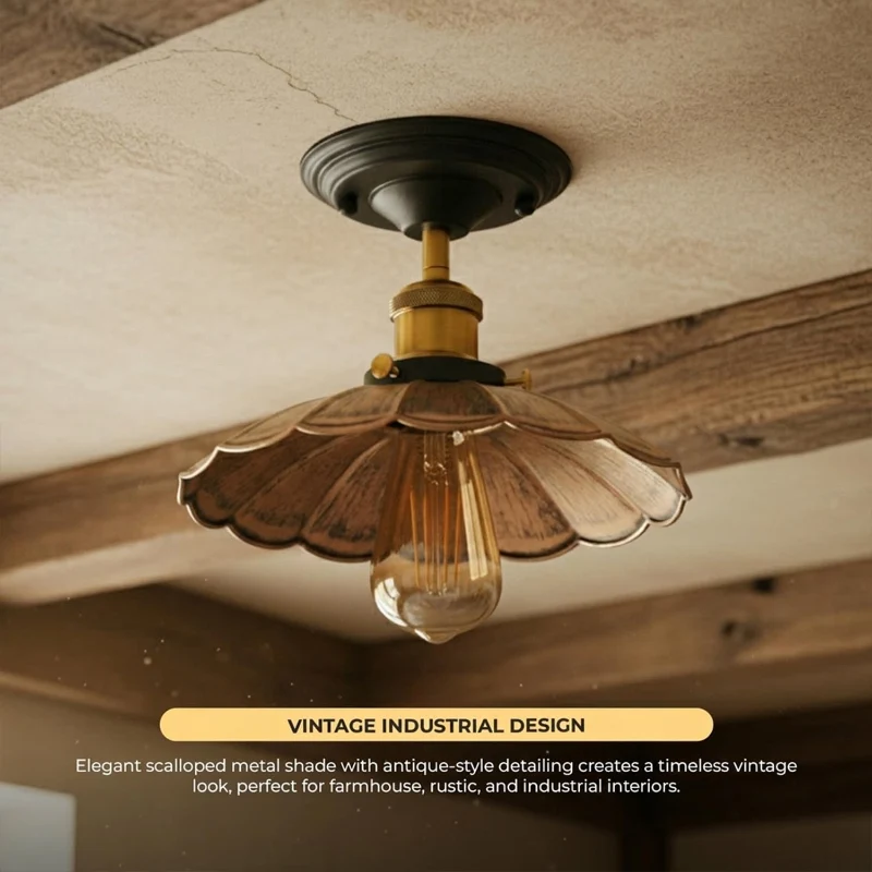 Vintage Deckenleuchte Semi Flush Mount | Retro Design ~3952