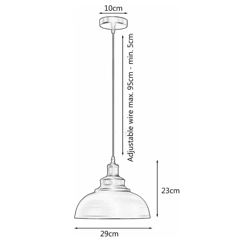 Vintage Pendelleuchte Trichterform – Industrie Hängeleuchte Cafe | Ø29cm | E27 ~4026