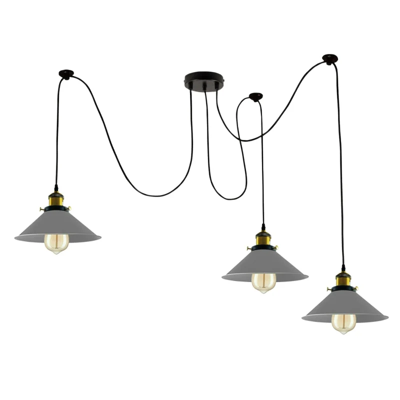 LEDSONE Spinnenlampe Pendelleuchte 1 - 8 Wege Grau ~3949