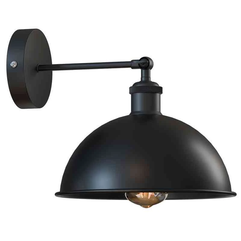 Gelenk Wandleuchte Schwarz – Industrie Loft Nachttisch Leselampe | Ø21cm | E27 ~3924