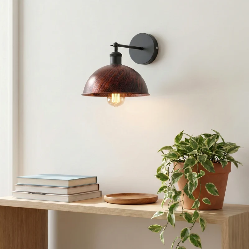 Gelenk Wandleuchte Schwarz – Industrie Loft Nachttisch Leselampe | Ø21cm | E27 ~3924