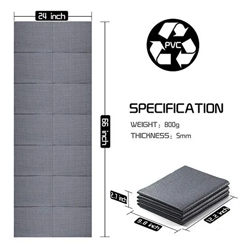 Yoga Mat-Grey 68" x 24" x 1/4"