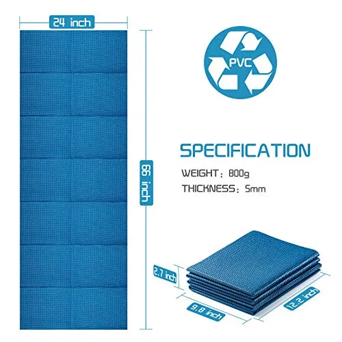 Yoga Mat-Blue 68" x 24" x 1/4"