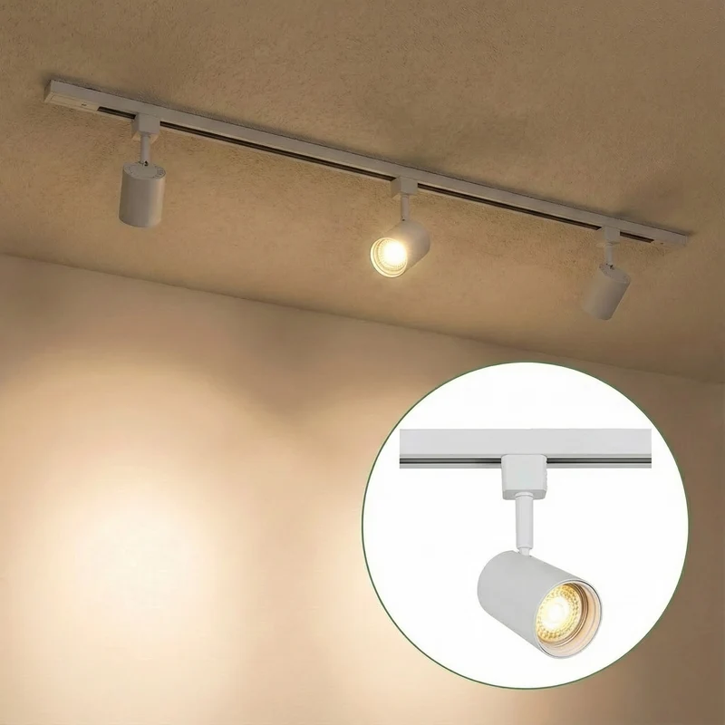LED 1-Phasen-Schienen | Weiß | 1 Meter | Dimmbar | inkl. 3x Schienenspots