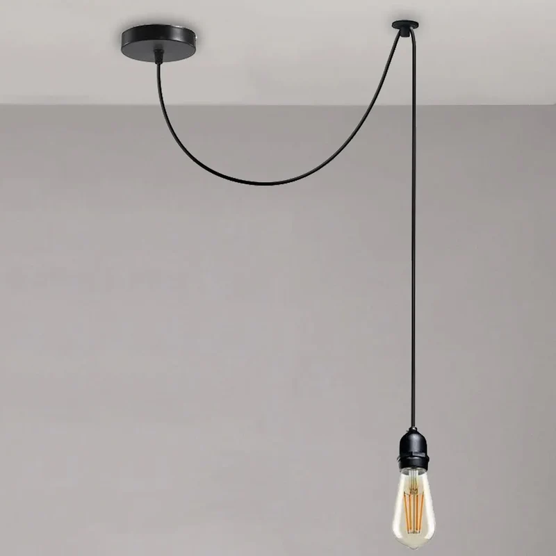 IP44 Hängeleuchte Außen E27 Schwarz 2m kabel Dezentral Pendelleuchte ~3917