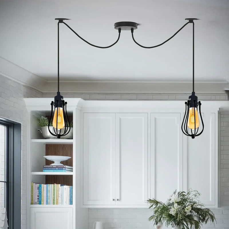 Industriële Spinlamp E27 Matzwart met Katrolsysteem 1–6~3914
