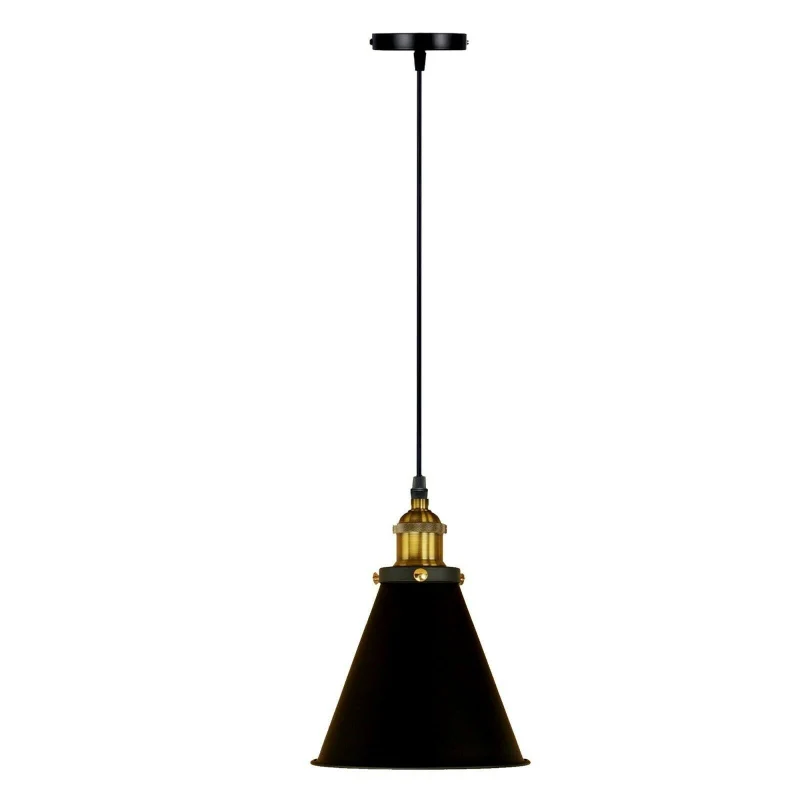 Industrial Pendelleuchte Schwarz Gold Vintage Hängelampe ~3887