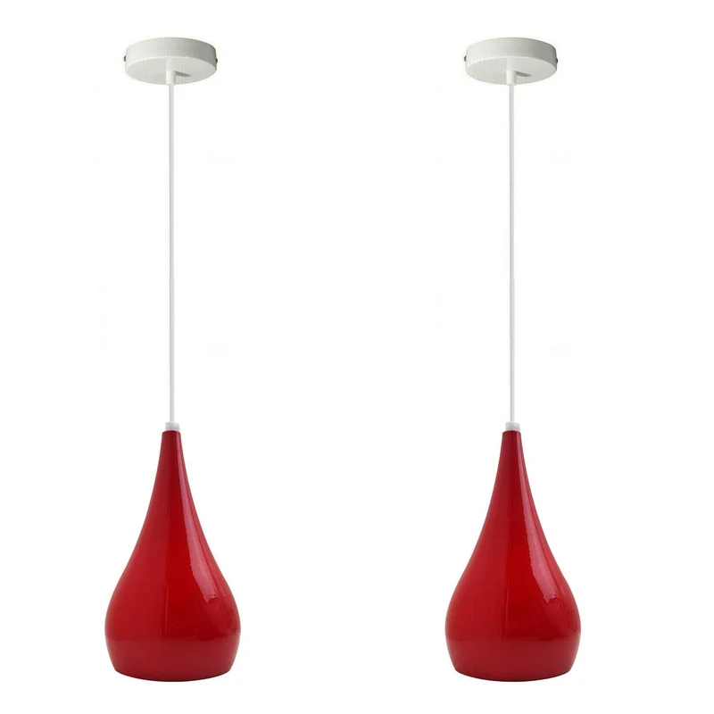 Pendelleuchte 2er Set - Moderne Tränenform Hängelampe Esstisch ~3911