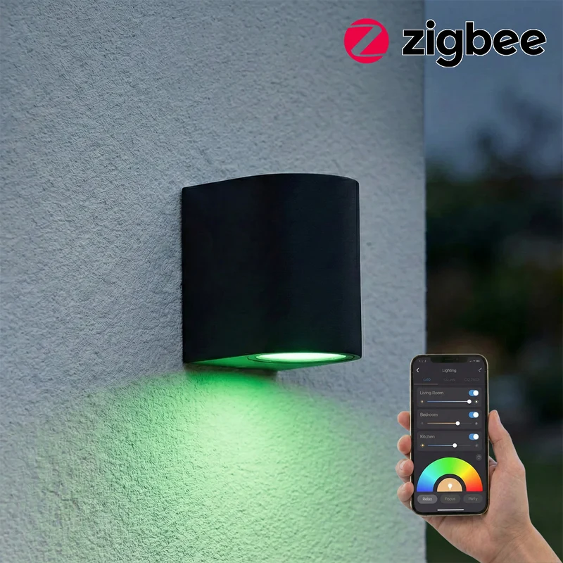 Intelligente LED-Wandleuchte | Zigbee | Sacramento | Leuchtmittel inklusive | Hue-kompatibel | Schwarz