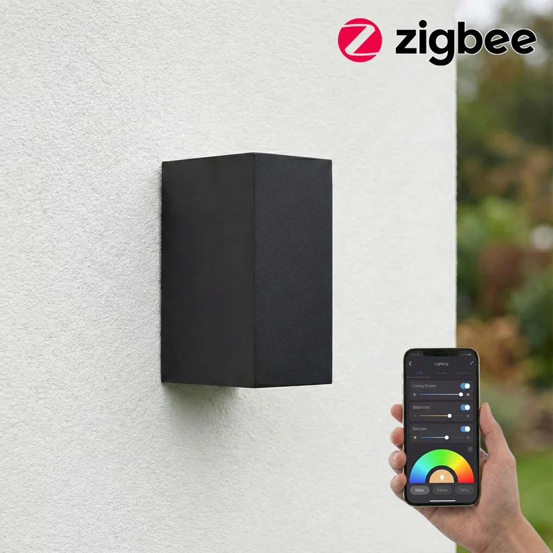 Intelligente LED-Wandleuchte | Zigbee | San Francisco | Inkl. 2 Leuchtmittel | Hue-kompatibel | Schwarz