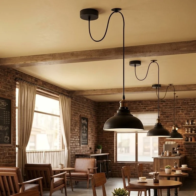 Affenschaukel Pendelleuchte – Dezentrale Hängelampe Loft | Ø 29cm | E27 ~3864