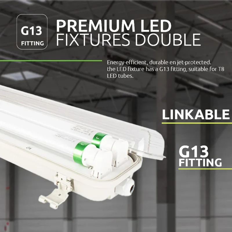 PHILIPS LED-Leuchte (Doppelversion) | 120 cm | High-Serie | IP65 wasserdicht | Inkl. 2 x 15,5-W-LED-Röhren