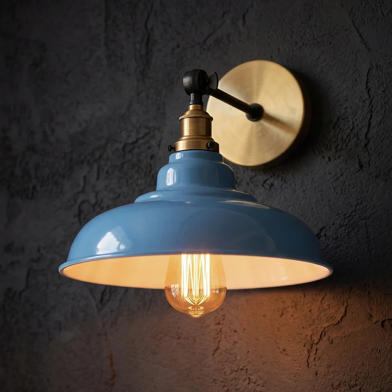 Verstellbare Wandleuchte – Vintage Fabrik Industrie Wandlampe | Ø 32cm | E27 ~3965
