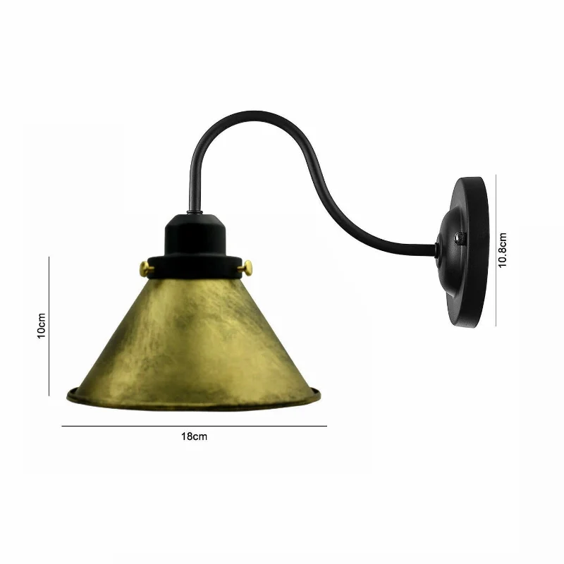 Vintage Wandleuchte E27 Industrie Wandlampe Schwanenhals ~3817