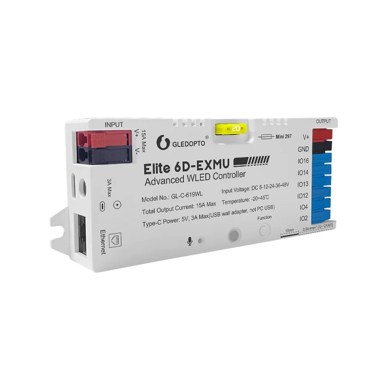 WLED LED Controller 6-Kanal – 5–48V, WiFi & Ethernet