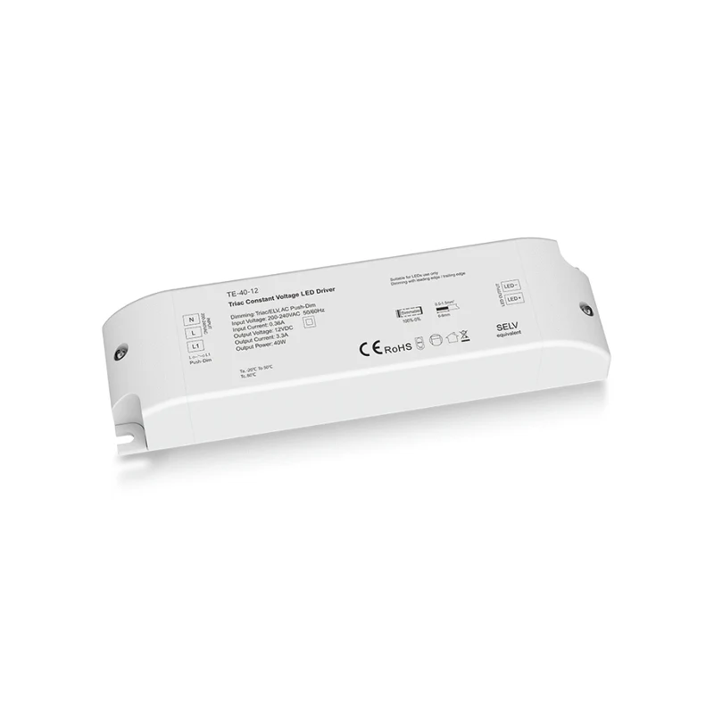 Triac dimmbarer Konstantspannungs-LED-Trafo 40W (12V/24V DC)
