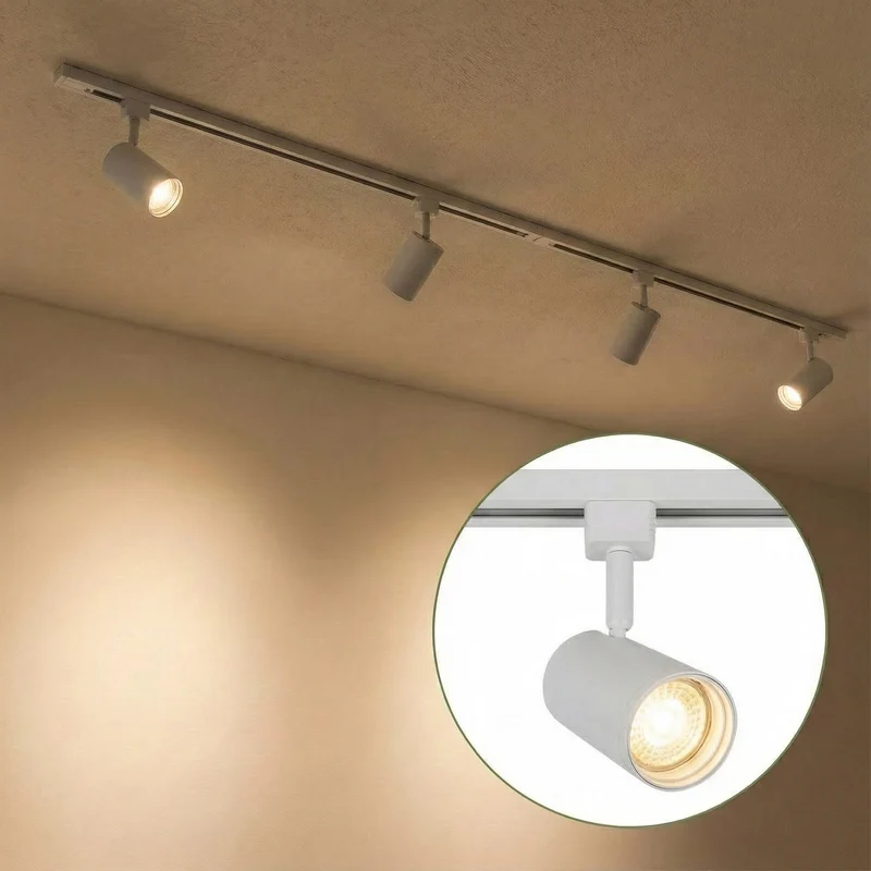 LED 1-Phasen-Schienen | Weiß | 2 Meter | Dimmbar | inkl. 4x Schienenspots