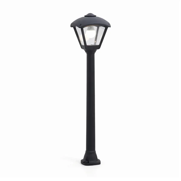 Außen-Sockelleuchte IP55 Kunstharz Schwarz E27~3795