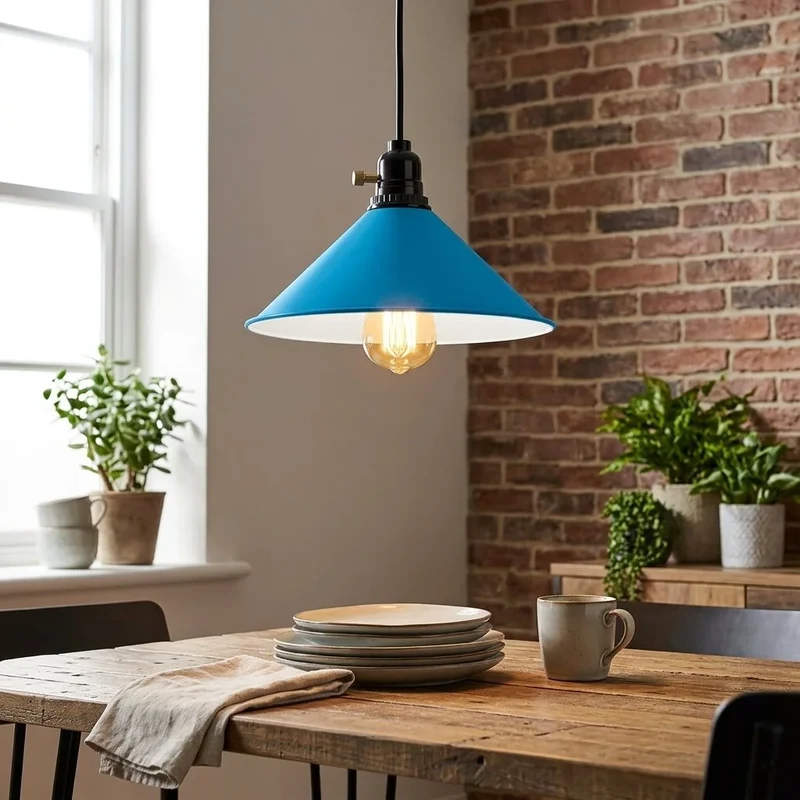 Industrie Pendelleuchte mit Drehschalter – E27 Retro Bunte Küchenlampe~ 3362