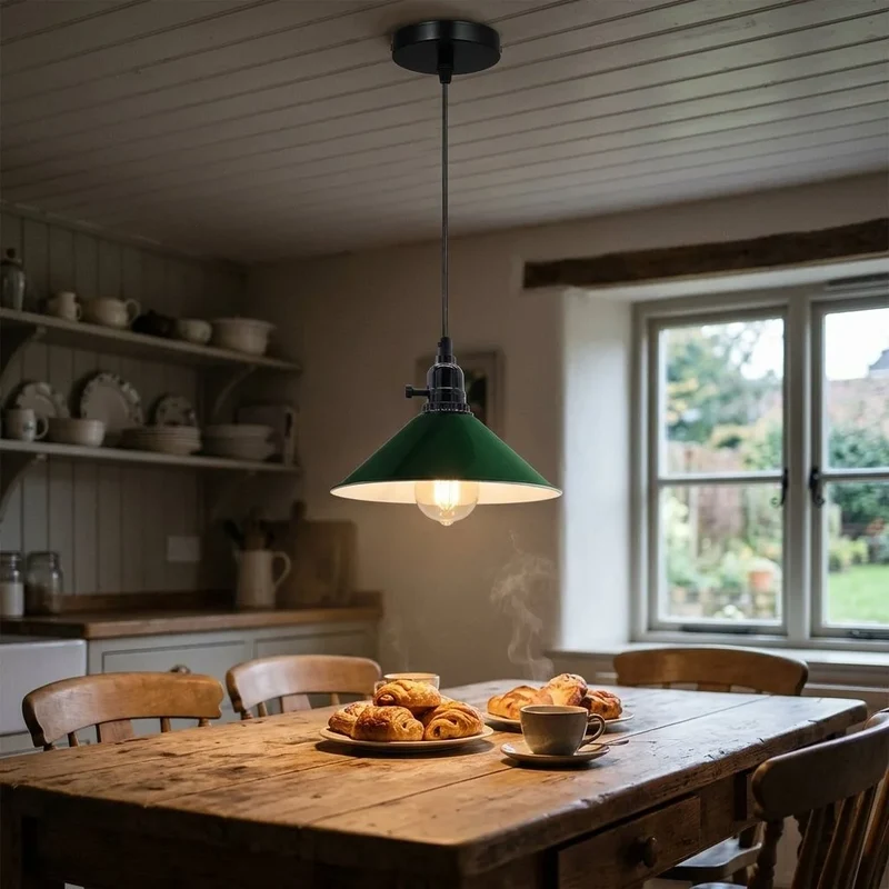 Industrie Pendelleuchte mit Drehschalter – E27 Retro Bunte Küchenlampe~ 3362