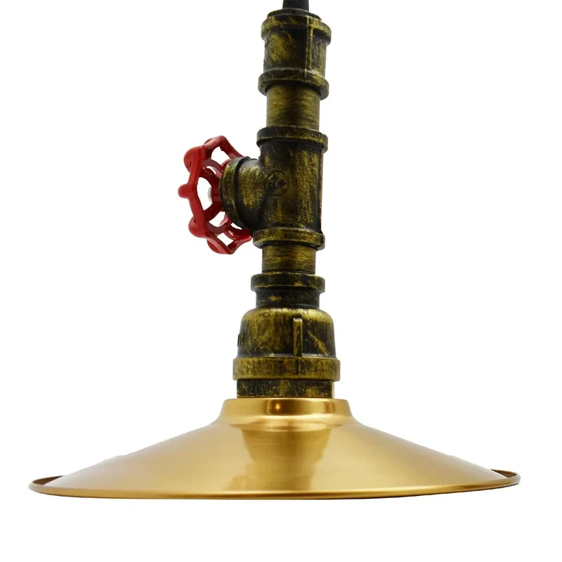 Wasserrohr Pendelleuchte – Vintage Steampunk Hängelampe Teller | E27 ~3983