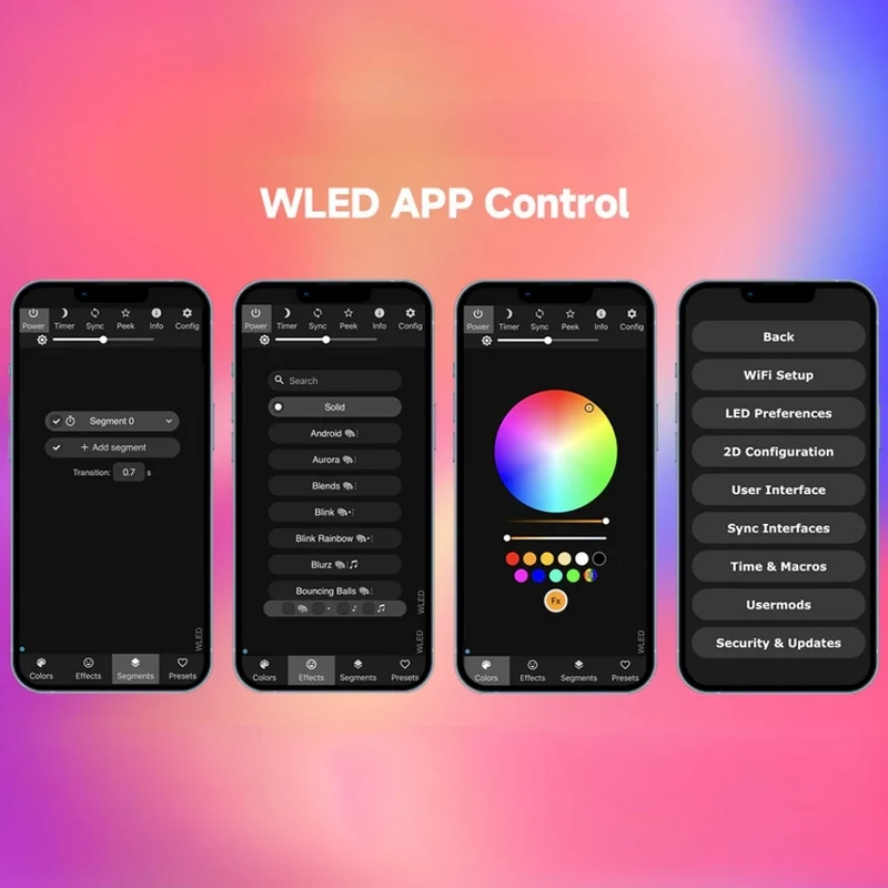 WLED ESP32 WiFi LED-Controller für SPI & PWM LED-Streifen (5-24 V)