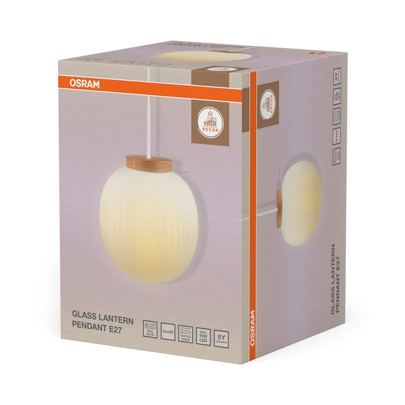 OSRAM DECOR Glass Lantern Pendelleuchte E27