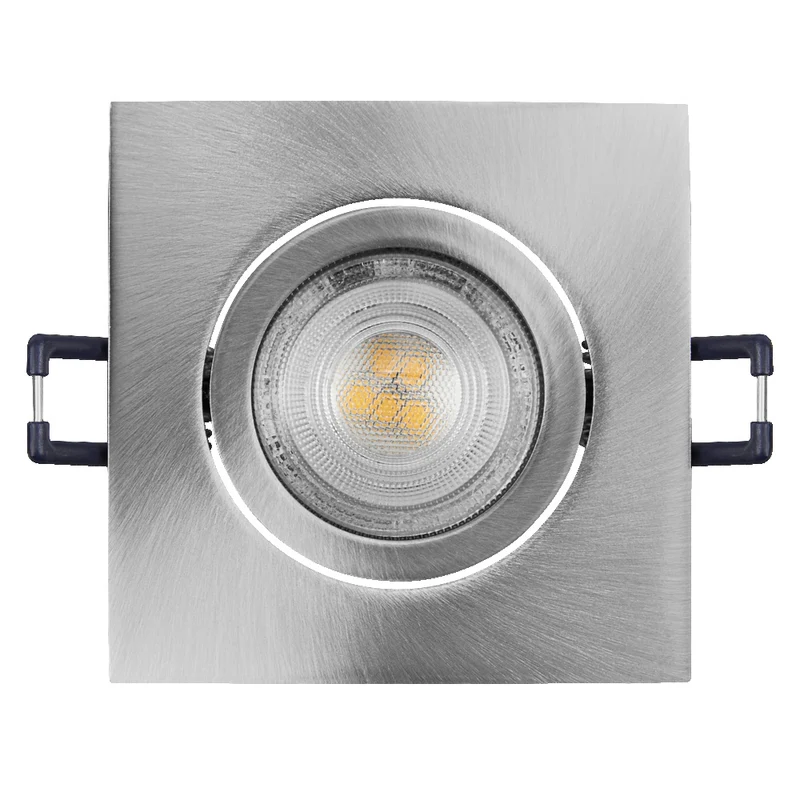 OSRAM LED Spot Recess Einbaustrahler Set GU10 schwenkbar Square Click 4.5W 827 Satin-Nickel ⌀68 mm