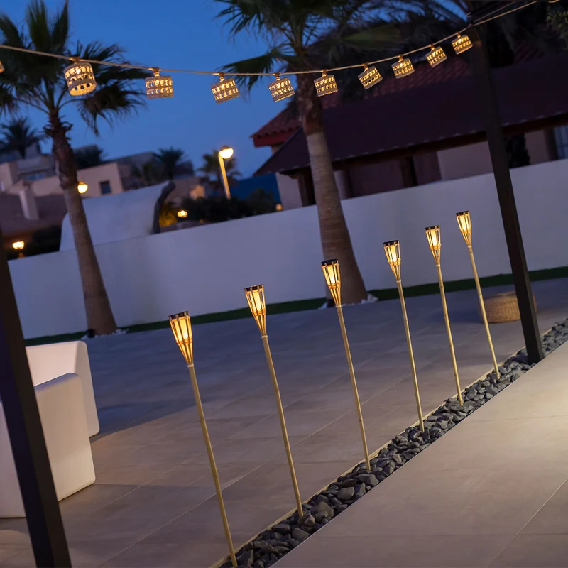 HIAMA Solar-Gartenspieße mit Feuereffekt (24 Stück)