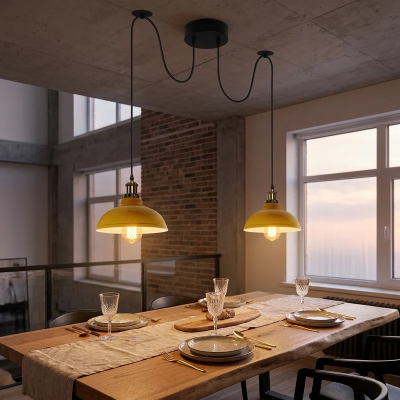 Spinnen-Pendelleuchte 2er-Köpfen, Affenschaukel restaurant bar Deckenlampe E27 ~3800