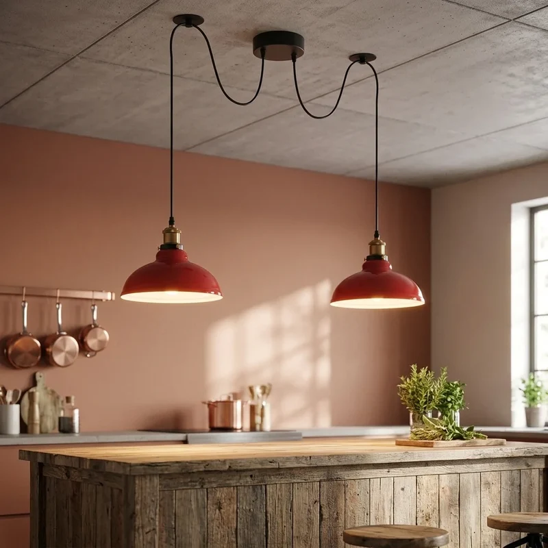 Spinnen-Pendelleuchte 2er-Köpfen, Affenschaukel restaurant bar Deckenlampe E27 ~3800