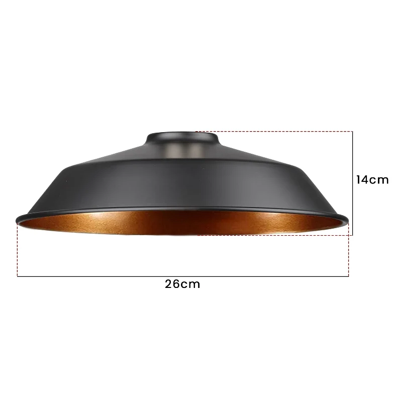 Retro Pendelleuchte E27 Schwarz & Gold Industrial ~3797