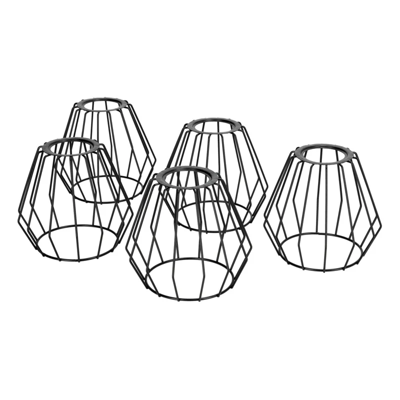 Komplette Lichterkette mit 15 Lampenschirmen | 15 Meter | Industrielampenschirm | Verkettbar | E27 | Inkl. 1-W-Glühbirnen