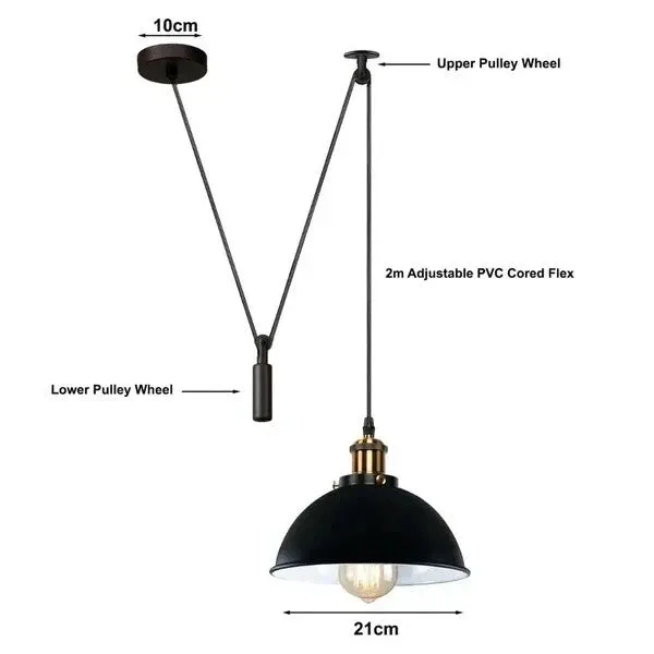 LEDSone Flaschenzug Pendelleuchte Lampe E27 Metall ~3757