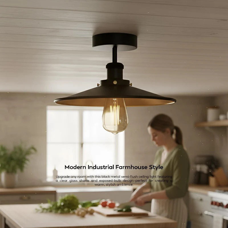 LEDSONE Vintage Deckenleuchte im Industrial-Design E27 ~3775