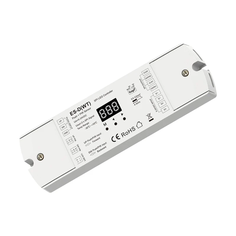 Digitaler LED-Controller für Lauflichteffekte – SPI, App, PIR & Taster