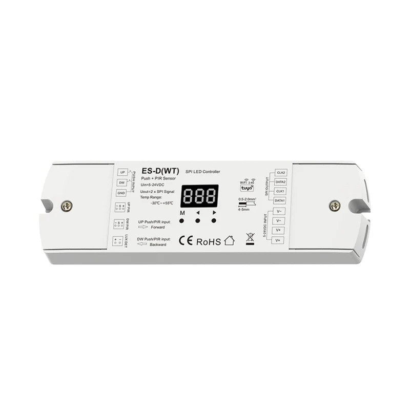 Digitaler LED-Controller für Lauflichteffekte – SPI, App, PIR & Taster