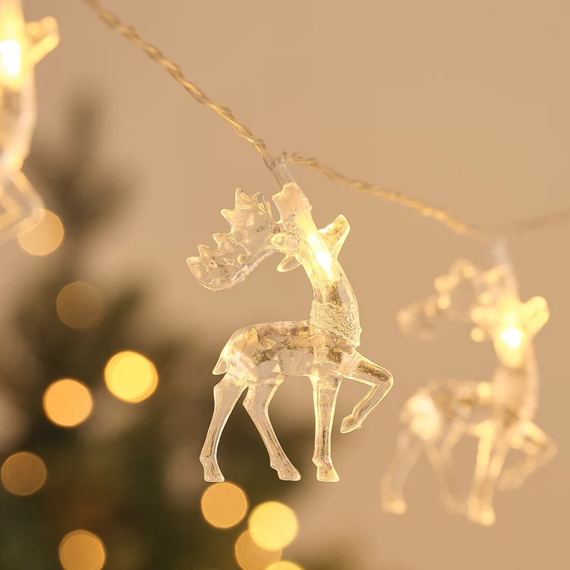 Batteriebetriebene Rentier-Lichterkette mit 20 warmweißen LEDs