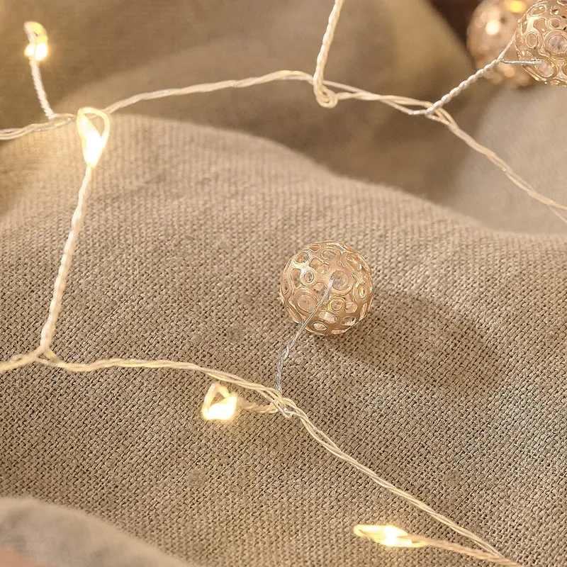 Goldene Cluster LED-Mikro-Lichterkette mit 40 LEDs und Timer